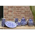 6 person mini Dinner Set| Handmade and Handpainted| Blue Pottery|Ceramics|crockery|Dinnerware. 