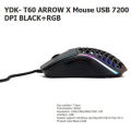 Ydk-T60 arrow X mouse USB 7200 DPI black + RGB Universal Gaming Mouse. 