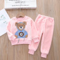 2023 New Winter Baby Boy Girl Thicken Pajamas Set Flannel Fleece Toddler Child Warm Catoon Sleepwear Kids Home Suit 0-5Y.
