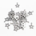 30pc/lot Hollow Charms 316 Stainless Steel five-pointed star Hollow Cute for necklace pendant charms diy jewelry making.