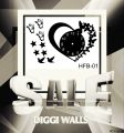 Diggi walls, New Arrival Love Heart with free Butterflies design Wooden Large Wall Clock Modern Design 3D Wall Clock.WE ARE WHOLESALER. 