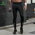 VANSYDICAL Compression Pants Men Running Tights with Reflective Striped Basketball Legging Workout Elastic Waist Trousers Men.