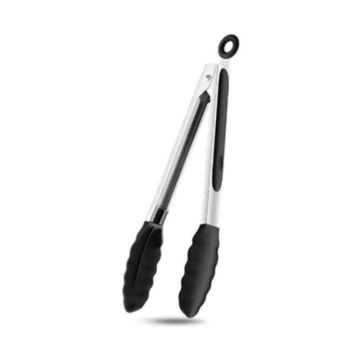 1%20Pc%20Black%20Silicone%20Food%20Tongs,%20Stainless%20Steel%20Food%20Tongs%20Outdoor%20BBQ%20Clamps%20For%20Camping%20Kitchen%20Tongs%20For%20Baking%20Steak%20-%20Image%207