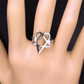 Heartagram Symbol of HIM Music Band Ring for Women Men Stainless Steel Hollow Heavy Metal Finger Rings Jewelry RRRXXXS03.