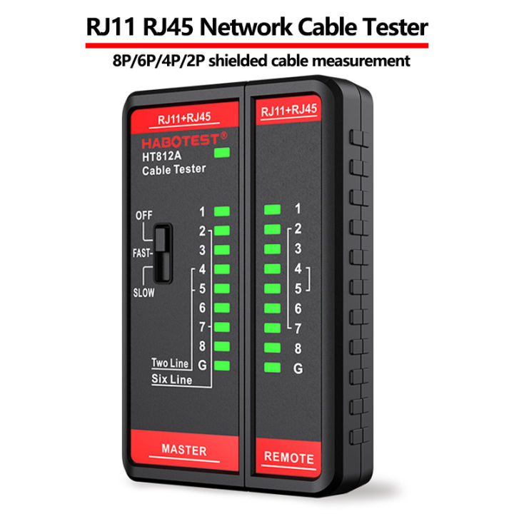 HT812A Network Cable Tester UTP LAN Cable Finder RJ11 RJ45 Master And Remote Set Alignment Meter Telephone Line Detector Tracker