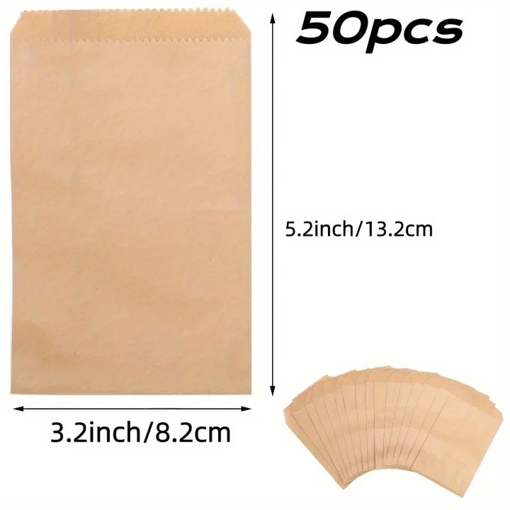 50Pcs/100Pcs%20Natural%20Kraft%20Paper%20Bags,%20Food%20Grade%20Food%20Storage%20Bags%203%C3%975/4%C3%976/5%C3%977/6%C3%978%20Inch%20Snack%20Bags,%20Flat%20Gift%20Bags,%20Perfect%20-%20Image%203