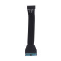 New Small Mini USB 3.0 19/20 Pin Internal Extension Header Adapter Cable Black Flat Wire Cable for Motherboard 5.9inch/15cm. 