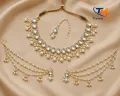 Premium Pearl & Kundan Bridal Necklace Set for Women – Gold Plated | Wedding Jewelry Set.