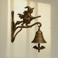 Witch Bell Wind Chimes Witch Iron Broom Door Hanger Hanging Decorations. 