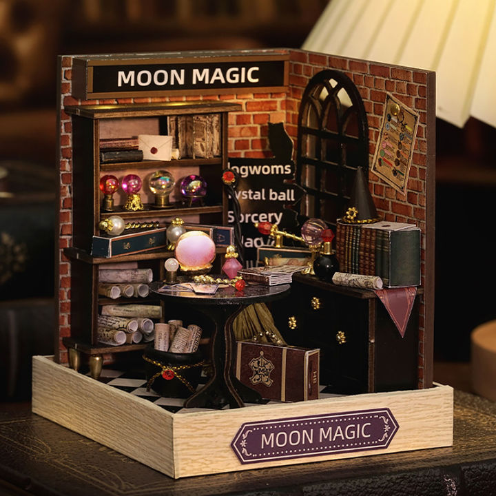 Magic Wooden Doll House Mini Kit DIY Handmade Assembly Model Building ...