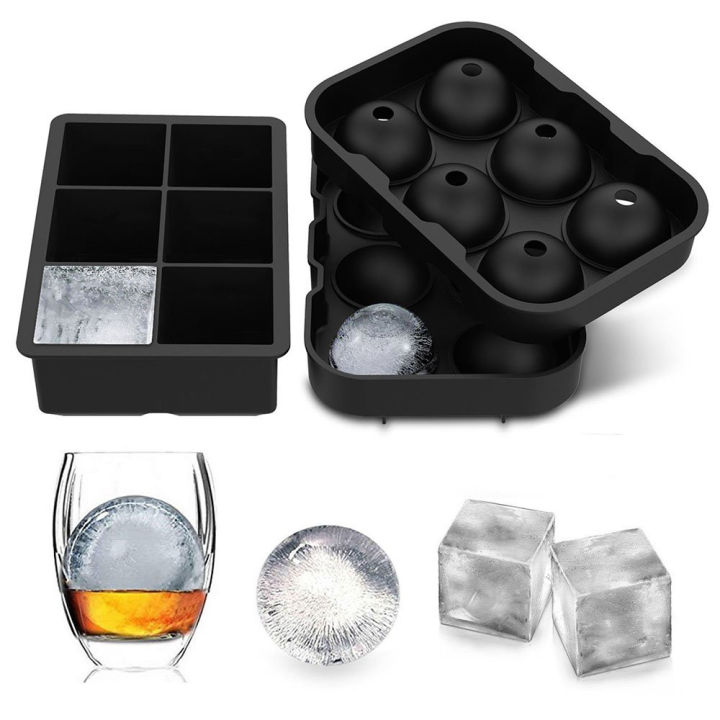 4/6 Grid Big Ball Square Ice Cube Mold Silicone Ice Cube Maker DIY