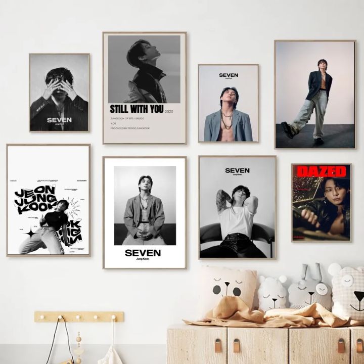 Jung Kook Poster KPOP Canvas Poster Kraft Club Bar Paper Vintage Poster