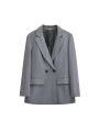 Women's Double Breasted Office Wear Blazer Coat, Long Sleeve, Flap Pockets, Female Outerwear, Chic Tops, Fashion.