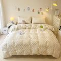 3pcs Satin Duvet cover set (1*Duvet Cover + 2*Pillowcase, Without Core), Black dot print Bedding Set, Soft Comfortable. 