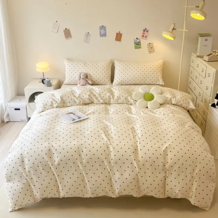 3pcs%20Satin%20Duvet%20cover%20set%20(1*Duvet%20Cover%20+%202*Pillowcase,%20Without%20Core),%20Black%20dot%20print%20Bedding%20Set,%20Soft%20Comfortable%20-%20Image%204
