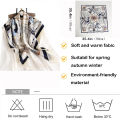 90*90cm Women Square Silk Scarf Luxury Brand Large Shawl Neckerchief Print Headband Female Foulard Bandana Wraps Hijab Scarves. 
