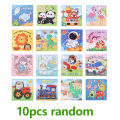 10-50Pcs Mini Cartoon Animal Paper Jigsaw Puzzles Educational Toy Kids Birthday Party Favors School Rewards Pinata Fillers.
