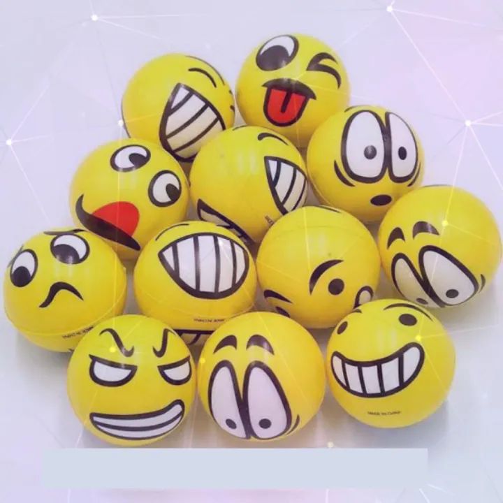 6 pic Hand exercise ball Stress reliever emoji ball -