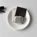 Fashion Simple Electroplated Silver Matte and Glossy Protective Earphone Case with Metal Ring for AirPods 5 1 2 3 4 Pro2 Pro3.