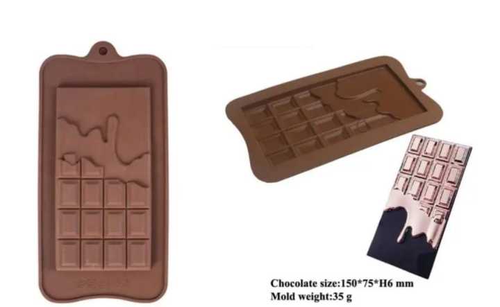 MELTED CHOCOLATE BAR SILICONE MOULD