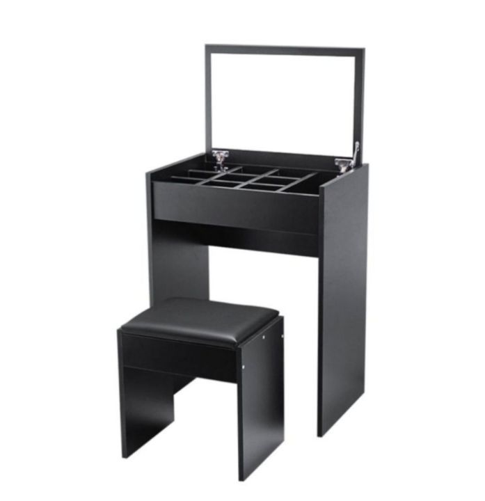 Modern dressing table with mirror of stool