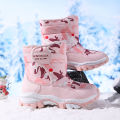 2024 Winter Children Shoes Plush Waterproof Fabric Non-Slip Pink Girl Shoes Rubber Sole Snow Boots Fashion Warm Outdoor Boots. 