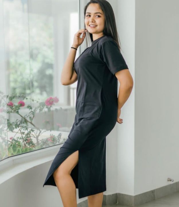 Black T shirt dress | Daraz.lk