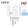 Smart Plug WiFi Socket EU 16A/20A With Power Monitoring Timing Function Works With Alexa, Google Home, Alice, SmartThimg. 
