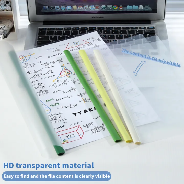 8Pcs%20Set%20A4%20Transparent%20Drawing%20Rod%20Clip%20Student%20Office%20Supplies%20Large%20Capacity%20Leaflet%20Folder%20-%20Image%204