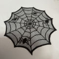 Diameter 30cm Halloween Tablecloth Black Placemat Disposable Spider Table Runner Halloween Decoration Set.