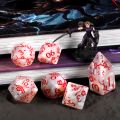 DND Dice Set -7pc Plum Flower Polyhedral Dice for D&D RPG MTG Role Playing Table Party Games & DM & Dice Goblin. 