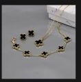 Fashion Alloy Jewelry Set Plum Blossom Five Leaf Flower Earing Girls Bracelet Laser Metal. 