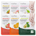 6 Pairs SADOER Fruit Hand Mask Avocado Honey Peach Papaya Cherry Strawberry Vitamin C Moisturizing Masks For Hands Skin Care. 
