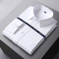 Men Formal Shirt Long Sleeve Office Solid Color Fashion Business Pocket Social Office Blue White Shirts Men's Clothing S-5XL.