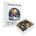 3D Wooden Puzzle: Enchanted Wolf Forest - Premium Craft & Fun A  for Your Lover, Home Decoration Craft Pendant. 