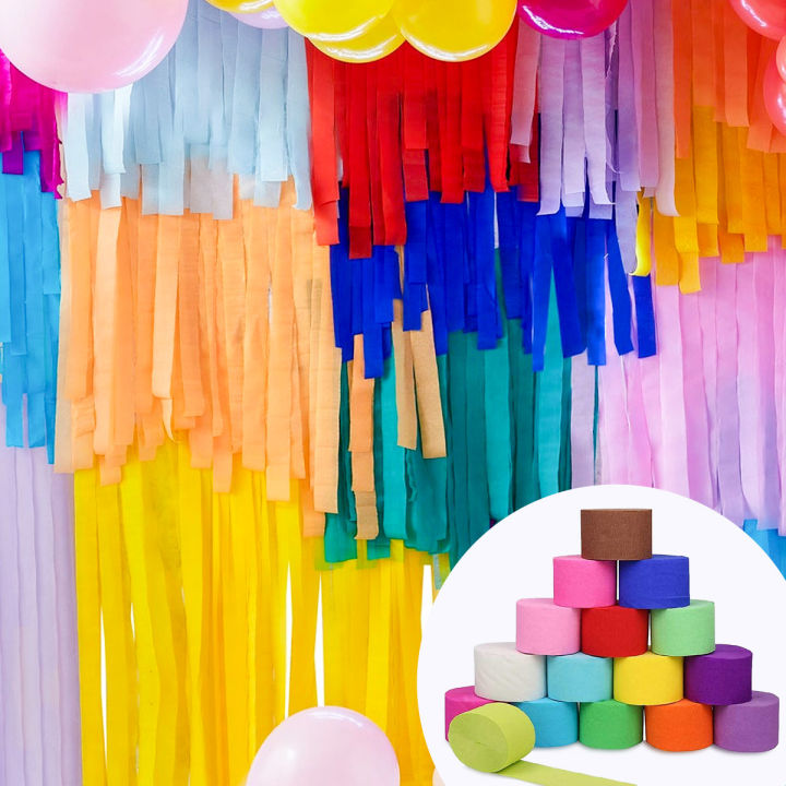Streamer Origami Colorful Crepe Paper Roll Streamers Origami Crinkled Crepe Paper For ...