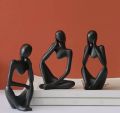 Set of 3 Thinker Statue, Abstract Thinker Statue, Modern Abstract Thinker Figurine Set for Home Office Decor Mini Sculptures for Living Room, Bookshelf, Desktop Decoration, Thinker Ornament. 