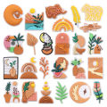 25Pcs Bohemian Style Elephant Flower Leaf Moon Rainbow Bear Woman Cactus PVC Shoe Charms For Clogs Pins Hole Slipper Decoration. 