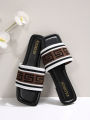 Fashionable Classic Simplicity Sandals Slides Women New Slippers Cloth Cover Letter Outdoor Casual Flat Bottom Slippers Women.