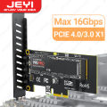 JEYI M.2 NVME SSD to PCIe 4.0 x1 Adapter Card, 2280 SSD PCIE X1 Expansion Card for Desktop PC, PCI-E GEN4 16Gbps Full Speed SK1. 