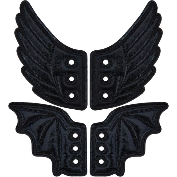 2 Pairs Charms Shoe Wings Accessories Cloth Angel Wings Shoes Lace Decorations for Halloween Boots Skates Sneakers Canvas Sport