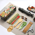 Sushi Maker Set Machine Sushi Mold Bazooka Roller Kit Vegetable Meat Rolling bamboo mat DIY Rice and Vegetable Roll Sushi Mold S. 