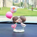 Couple Cute Ornaments for Car, Car Decoration Cute Cartoon Couples Action, Cartoon Car Dashboard Decorations, Cute Lovely Kiss C. 