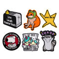 Cute Dog Animals Quotes Embroidered Patches for Clothing Jackets Cartoon Patch DIY Iron on Patches Applique Accessories Stickers.