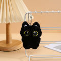 1Pcs Cute Plush Black Cat Doll Toy Keychain Bag Pendant Charms Car Keyring Accessories For Women Couples Kawaii .