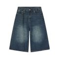 Men's 2026 Summer American High Street Retro Gradient Washed Denim Shorts Lazy Youth Trendy Ins New Versatile Casual Capri Pants. 