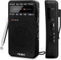 PRUNUS J-166 Portable Radio AM FM, Battery Operated Radio with Tuning Light, Back Clip, Excellent Reception for Indoor & Outdoor & Emergency Radio, AM FM Radio Portable, Transistor Radio. 