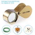 Metal Jewelry Magnifying Glass Jewelers Eye Tool Jewellery Folding Loupe Glass Lens Magnifying Triplet Glass Jewelry Diamond. 