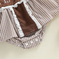 Summer Easter Infant Baby Girl Bodysuit Fly Sleeve Letter Embroidery Lace Playsuit Casual Clothes. 