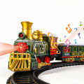 Electric Train Toy Christmas Train Engine Railway Music Santa Claus Snowman Track Set Decor Model Party Toys For Children Gift. 